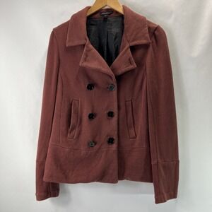 Banana Republic Double Breasted Fully‎ Lined Short Pea Coat Maroon Women's L